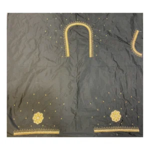 Women's Cotton Silk Self Design Unstitched Blouse Piece (Black, 80-100 cm) - Image 2