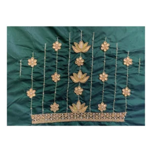 Women's Cotton Silk Self Design Unstitched Blouse Piece (Dark Green, 80-100 cm) - Image 2