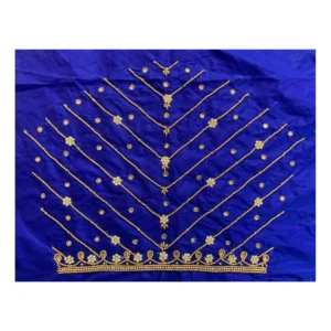 Women's Cotton Silk Self Design Unstitched Blouse Piece (Dark Blue, 80-100 cm) - Image 2