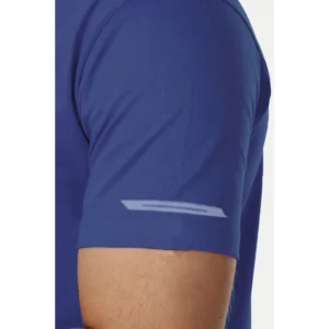 Men's Casual Half sleeve Solid Polyester Crew Neck T-shirt (Blue) - Image 3