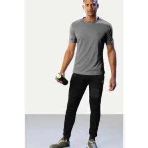 Men's Casual Half sleeve Solid Polyester Crew Neck T-shirt (Grey) - Image 3