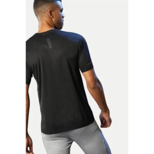 Men's Casual Half sleeve Solid Polyester Crew Neck T-shirt (Black) - Image 2