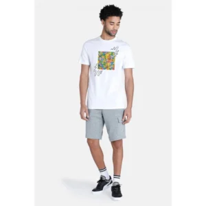 Men's Casual Half sleeve Printed Polyester Crew Neck T-shirt (White) - Image 2