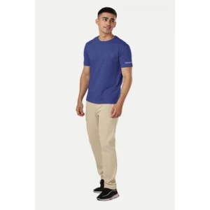 Men's Casual Half sleeve Solid Polyester Crew Neck T-shirt (Blue) - Image 5