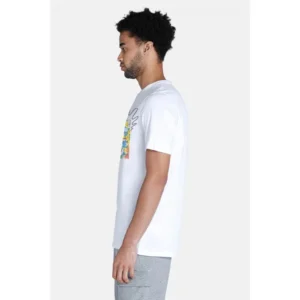 Men's Casual Half sleeve Printed Polyester Crew Neck T-shirt (White) - Image 6