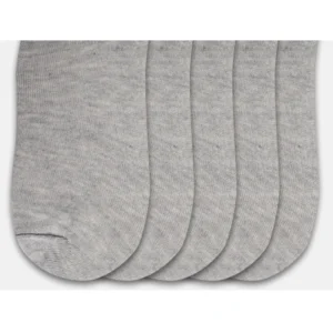 5 Pairs Unisex Casual Cotton Blended Solid Ankle length Socks (Light Grey) - Image 2