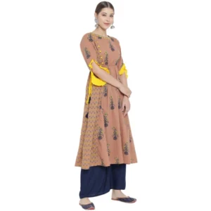 Women's Casual 3/4 th Sleeve Floral Printed Cotton Kurti (MultiColor) - Image 5