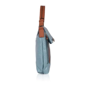 Women's Faux Leather Textured Sling Bag (Blue) - Image 5