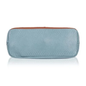 Women's Faux Leather Textured Tote Bag (Grey) - Image 3