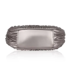Women's Faux Leather Textured Handbag (Silver Grey) - Image 2