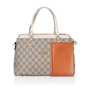 Women's Faux Leather Printed Handbag (Beige) - Image 2
