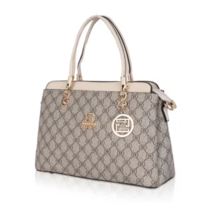 Women's Faux Leather Printed Handbag (Beige) - Image 6