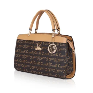 Women's Faux Leather Printed Handbag (Camel) - Image 6