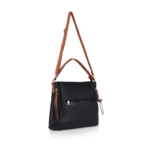 Women's Faux Leather Solid Sling Bag (Black) - Image 5