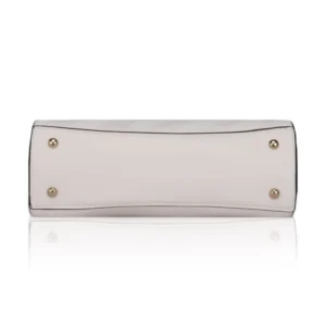 Women's Faux Leather Textured Adjustable Long Belt Handbag (White) - Image 3