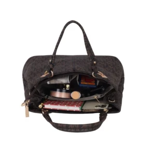 Women's Faux Leather Printed Handheld Bag (Brown) - Image 2