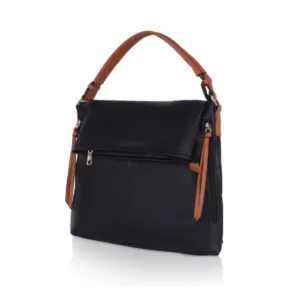 Women's Faux Leather Solid Sling Bag (Black) - Image 6