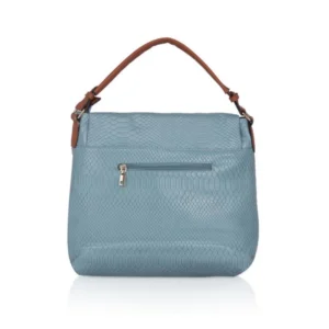 Women's Faux Leather Textured Sling Bag (Blue) - Image 4