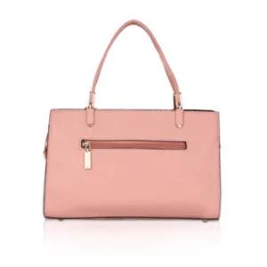 Women's Faux Leather Textured Adjustable Long Belt Handbag (Pink) - Image 4
