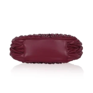 Women's Faux Leather Textured Handbag (Red) - Image 3