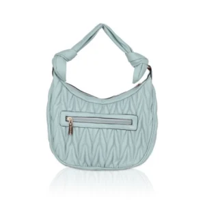 Women's Faux Leather Textured Handbag (Blue) - Image 4
