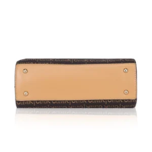 Women's Faux Leather Printed Handbag (Camel) - Image 3