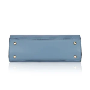 Women's Faux Leather Textured Adjustable Long Belt Handbag (Blue) - Image 3