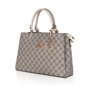 Women's Faux Leather Printed Handbag (Beige) - Image 6