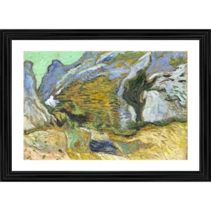 Ravine with a Small Stream 1889 Painting With Wood Photo Frame (Multicolor) - Image 2