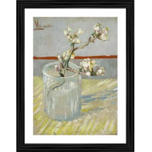 Sprig of Flowering Almond in a Glass 1888 Painting With Wood Photo Frame (Multicolor) - Image 2