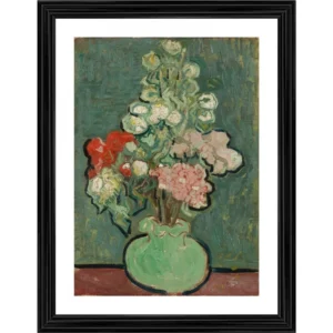 Vase of Flowers 1890 Painting With Wood Photo Frame (Multicolor) - Image 2