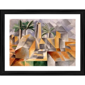 Factory at Horto de Ebro 1909 Painting With Wood Photo Frame (Multicolor) - Image 2