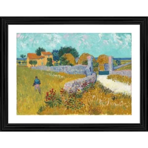 Farmhouse in Provence 1888 Painting With Wood Photo Frame (Multicolor) - Image 2