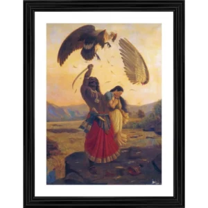 Ravana Carrying off Sita and Opposed by Jatayu 1890 Painting With Wood Photo Frame (Multicolor) - Image 2