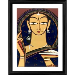 Pujaran Painting With Wood Photo Frame (Multicolor) - Image 2