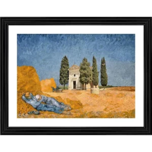 Chapel Vitaleta and a Couple 1884 Painting With Wood Photo Frame (Multicolor) - Image 2