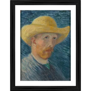 Self Portrait with Straw Hat 1887 Painting With Wood Photo Frame (Multicolor) - Image 2