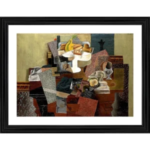 Still Life with Compote and Glass 1914 Painting With Wood Photo Frame (Multicolor) - Image 2