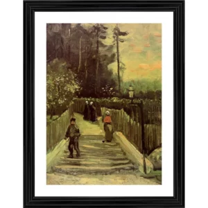 Sloping Path in Montmartre 1886 Painting With Wood Photo Frame (Multicolor) - Image 2