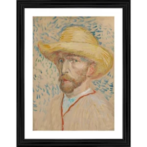 Self Portrait with Straw Hat 1886 Painting With Wood Photo Frame (Multicolor) - Image 2