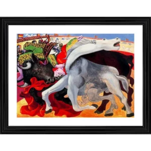 Bullfight Death of the Toreador 1933 Painting With Wood Photo Frame (Multicolor) - Image 2