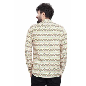 Men's Cotton Blended Printed Full Sleeve Shortkurta (Multicolor) - Image 6