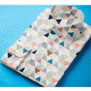 Men's Cotton Blended Printed Full Sleeve Shirt (Multicolor) - Image 3