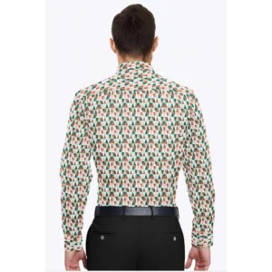Men's Cotton Blended Printed Full Sleeve Shirt (Multicolor) - Image 6