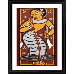 Dancing Woman 4 Painting With Wood Photo Frame (Multicolor) - Image 2
