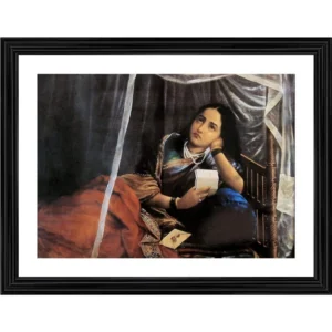 Disappointed Woman in Love 1887 Painting With Wood Photo Frame (Multicolor) - Image 2