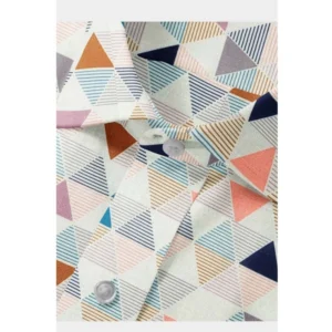 Men's Cotton Blended Printed Full Sleeve Shirt (Multicolor) - Image 2