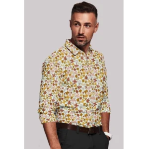 Men's Cotton Blended Printed Full Sleeve Shirt (Multicolor) - Image 4