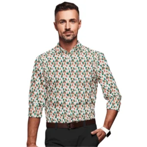 Men's Cotton Blended Printed Full Sleeve Shirt (Multicolor) - Image 7