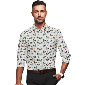 Men's Cotton Blended Printed Full Sleeve Shirt (Multicolor) - Image 7